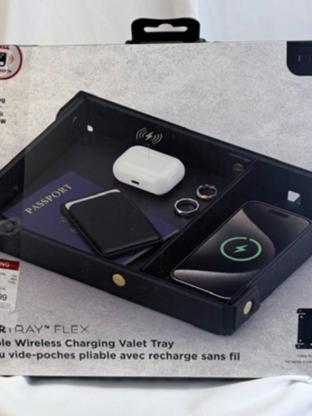 Press Play PowerTray Flex Foldable Wireless Charging Valet Tray Black NIB